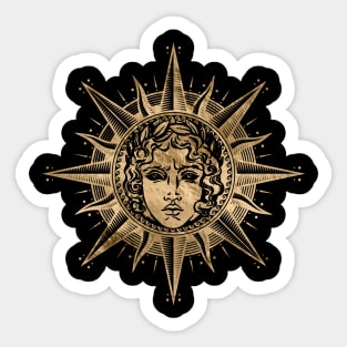 Golden Apollo Sun God Symbol Sticker